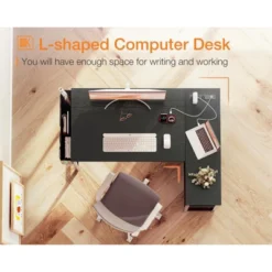 Itopfox L-Shaped Gaming Desk With Power Outlets, Reversible Shelves & PC Stand, Storage Bag For Home Office, Study Table For Small Spaces, Black 9 Itopfox L-Shaped Gaming Desk With Power Outlets, Reversible Shelves & PC Stand, Storage Bag For Home Office, Study Table For Small Spaces, Black -Kid's Home GUEST 84e18284 80ee 4f27 a9e1 57dca6d6e052