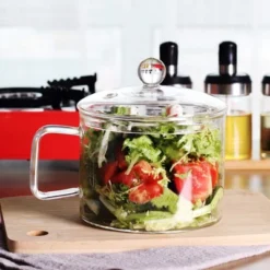 Itopfox Mini Glass Bowl With Lid & Handle, 44oz For Noodles, Pasta, Soup, Cereals, Fruits, BPA Free, Microwave & Dishwasher Safe -Kid's Home GUEST 856db5e6 2966 42e7 a5ce a62ea2dca1f3