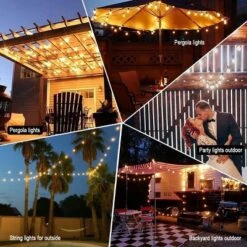 Itopfox Outdoor String Lights Waterproof 200FT With 100+4 Shatterproof LED Edison Bulbs For Party Backyard Gazebo Pergola Cafe, 2Pack X 100ft -Kid's Home GUEST 85cd4ff5 4502 431f 9d8a 464edce07096