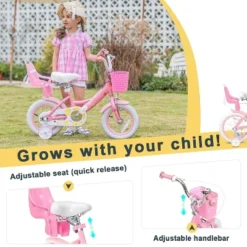 Itopfox Girls Princess Style Bike With Doll-Seat & Basket & Training Wheels For Kids Ages 2-13, Multiple Colors -Kid's Home GUEST 85f4270b 4a2b 46a0 a746 931f60adebe1