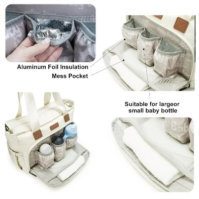 Itopfox Large Diaper Tote Bag With Laptop Compartment, Insulated Pockets, Multiple Storage For Baby Essentials, Travel Friendly 3 Itopfox Large Diaper Tote Bag With Laptop Compartment, Insulated Pockets, Multiple Storage For Baby Essentials, Travel Friendly - Image 3