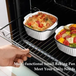 Itopfox 13Oz Ceramic Baking Dishes Set Of 4, Square Baking Dishes For Air Fryer, Ceramic Bakeware With Handles, Oven & Microwave Safe -Kid's Home GUEST 86600498 944d 4dd0 b8f5 3b390750941e