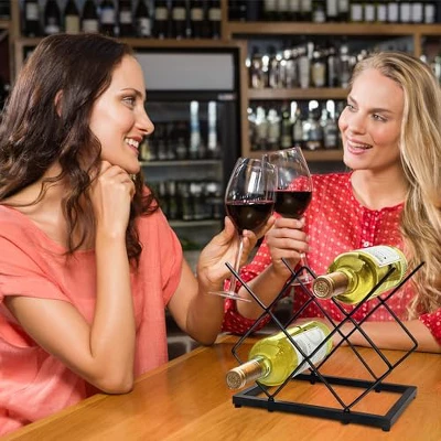 Itopfox Small Wine Rack Countertop, 5-Bottle Metal Holder For Home Kitchen Bar, Tabletop Storage For Cabinet Pantry 2 Itopfox Small Wine Rack Countertop, 5-Bottle Metal Holder For Home Kitchen Bar, Tabletop Storage For Cabinet Pantry - Image 2