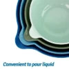 Itopfox 4-Piece Nesting Mixing Bowls Set With Pour Spout & Handle, BPA-Free, Microwave & Dishwasher Safe, Non-Slip Base, Lightweight