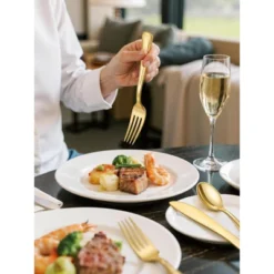 Itopfox 180-Piece Gold Plastic Cutlery Set - Disposable Flatware For Parties, Weddings, Thanksgiving - Includes Forks, Knives, Spoons -Kid's Home GUEST 888fd127 f786 4c7c 8438 217ff1096266