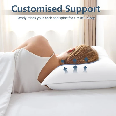 Itopfox Queen Size Pillows Set Of 2, Hotel Quality Cooling Pillows For Side Back Stomach Sleepers, Down Alternative Luxury Supportive Fluffy Pillows 7 Itopfox Queen Size Pillows Set Of 2, Hotel Quality Cooling Pillows For Side Back Stomach Sleepers, Down Alternative Luxury Supportive Fluffy Pillows - Image 7