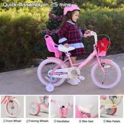 Itopfox Girls Princess Style Bike With Doll-Seat & Basket & Training Wheels For Kids Ages 2-13, Multiple Colors -Kid's Home GUEST 8aee0c98 82ad 4c7b 8f3a 86f317f021e9
