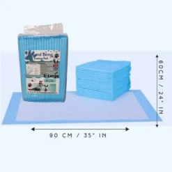 Itopfox 20 Pcs Pee Pads, Blue, 6-Layer, Ultra Absorbent, Leak-Proof, Quick-Dry, Suitable For Dogs, Cats, Rabbits, Chinchillas, And Other Pets