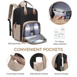Itopfox Expandable Diaper Backpack For Twins - Dual Compartments, 26-36L Capacity, Includes Changing Pad & Stroller Straps, Unisex Black Khaki 11 Itopfox Expandable Diaper Backpack For Twins - Dual Compartments, 26-36L Capacity, Includes Changing Pad & Stroller Straps, Unisex Black Khaki -Kid's Home GUEST 8b2864bb a1ce 4c59 9c6b 26539f3b0927