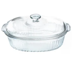 Itopfox 3Qt Glass Casserole Dish With Lid, Ribbed Oval Baking Dish For Oven & Microwave, Clear Lead-Free Covered Cookware, Deep Food Container -Kid's Home GUEST 8b65591a 64f3 4b69 92e2 5cb16e0ccc3a