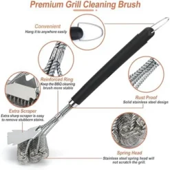 Itopfox Grill Brush With Scraper, BBQ Grill Brush With Handle, Stainless Steel Grill Grate Cleaner, Safe Grill Accessories For Grill/Smoker/Gas, Etc. -Kid's Home GUEST 8bac41bb 13d3 42dd b72b 3a2e67065e93