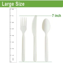Itopfox 150 Count Heavy-duty Compostable Utensils Set, Includes Forks, Spoons, And Knives, BPI Certified Disposable Flatware -Kid's Home GUEST 8c364682 7a36 478a a20f 101a97aebd47