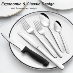 Itopfox 72-Piece Silverware Set For 12 With Steak Knives, Stainless Steel Cutlery Set Includes Forks, Spoons, Dishwasher Safe For Home & Restaurant 12 Itopfox 72-Piece Silverware Set For 12 With Steak Knives, Stainless Steel Cutlery Set Includes Forks, Spoons, Dishwasher Safe For Home & Restaurant -Kid's Home GUEST 8c9b84c9 1f88 4595 918e 1dbfa284b854
