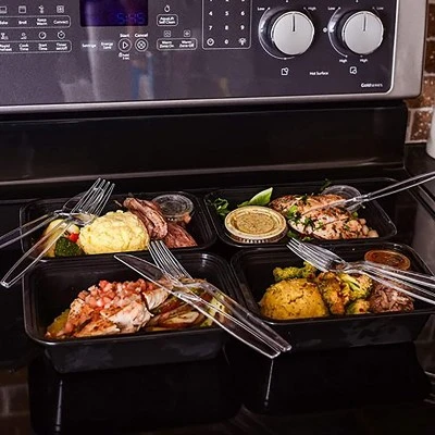 Itopfox 150 Pcs Clear Heavy Duty Plastic Silverware Set, Disposable Forks Spoons Knives For Wedding Party Supplies & Everyday Use 3 Itopfox 150 Pcs Clear Heavy Duty Plastic Silverware Set, Disposable Forks Spoons Knives For Wedding Party Supplies & Everyday Use - Image 3