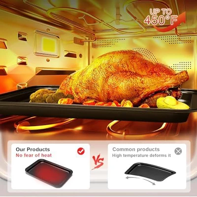 Itopfox Nonstick Bakeware Set, 7-Piece Carbon Steel Baking Pans With Cooling Rack, Stackable Design, Perfect For Cakes, Muffins, Pizza And More 6 Itopfox Nonstick Bakeware Set, 7-Piece Carbon Steel Baking Pans With Cooling Rack, Stackable Design, Perfect For Cakes, Muffins, Pizza And More - Image 6