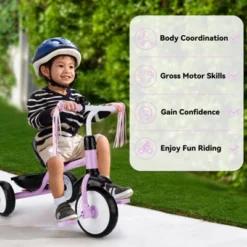 Itopfox Toddler Tricycle For Ages 2-4 Years, Kids Trike With Bell And Back Basket, 3 Wheel Bike Riding Toy Gift For Girls, Purple -Kid's Home GUEST 8db46e13 4041 423e 94c8 c3e378d87d38