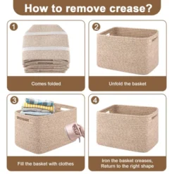 Itopfox Storage Baskets For Organizing, Woven Decorative Baskets For Shelves - Books, Towels, And Clothes, Cotton Rope Toy Storage Bins, Pack Of 4 11 Itopfox Storage Baskets For Organizing, Woven Decorative Baskets For Shelves - Books, Towels, And Clothes, Cotton Rope Toy Storage Bins, Pack Of 4 -Kid's Home GUEST 8ddf8dae 06cc 48ad ad4e fa18263ac4b1