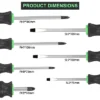 Itopfox 7-Piece Magnetic Screwdrivers Set With Cushion Grip, Includes 4 Phillips And 3 Flat Heads For Professional Use