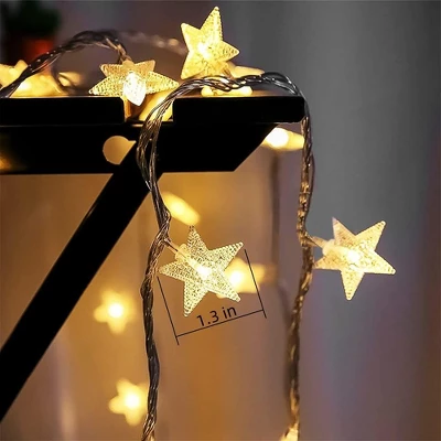 Itopfox Star String Lights Plug In - 100 LED Star Fairy Lights With Remote & Timer, Waterproof For Indoor Outdoor Décor, Warm White 5 Itopfox Star String Lights Plug In - 100 LED Star Fairy Lights With Remote & Timer, Waterproof For Indoor Outdoor Décor, Warm White - Image 5