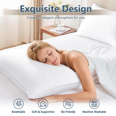 Itopfox Queen Size Pillows Set Of 2, Hotel Quality Cooling Pillows For Side Back Stomach Sleepers, Down Alternative Luxury Supportive Fluffy Pillows 1 Itopfox Queen Size Pillows Set Of 2, Hotel Quality Cooling Pillows For Side Back Stomach Sleepers, Down Alternative Luxury Supportive Fluffy Pillows