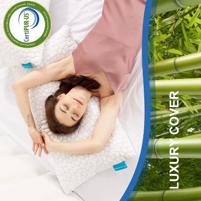 Itopfox Cooling Bed Pillows 2 Pack, Shredded Memory Foam Adjustable Pillow For Side Back Stomach Sleepers, Neck Pain Relief, Luxury Firm Gel Pillow 1 Itopfox Cooling Bed Pillows 2 Pack, Shredded Memory Foam Adjustable Pillow For Side Back Stomach Sleepers, Neck Pain Relief, Luxury Firm Gel Pillow