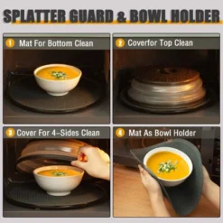 Itopfox Microwave Food Cover And Mat, Large Vented Collapsible Splatter Guard Dish Plate Lid & Silicone Round Kitchen Mat, 4 In 1 15 Itopfox Microwave Food Cover And Mat, Large Vented Collapsible Splatter Guard Dish Plate Lid & Silicone Round Kitchen Mat, 4 In 1 -Kid's Home GUEST 916f016b 6d76 47e7 b3c3 5cd163d0c8c1