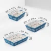Itopfox 3-Piece Ceramic Baking Dish Set For Lasagna, Casseroles, Gratin & Desserts, Oven, Microwave & Freezer Safe, Rose Pattern Design