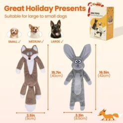 Itopfox No Stuffing Squeaky Crinkle Plush Dog Toys For Aggressive Chewers, Puppy Teething Toys For Small, Medium, Large Breed, Cute Bunny & Redfox 10 Itopfox No Stuffing Squeaky Crinkle Plush Dog Toys For Aggressive Chewers, Puppy Teething Toys For Small, Medium, Large Breed, Cute Bunny & Redfox -Kid's Home GUEST 931955d0 dbc7 43c8 8652 f9bfa205ef71