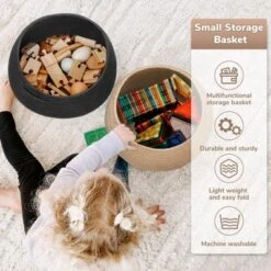 Itopfox Woven Jute Storage Basket For Home Decor, Round Wicker Basket For Toys, Towels, Bedroom, Kids Room, And Plant Display -Kid's Home GUEST 93745fed 36db 47ca 9ae8 5c0e1b53488f