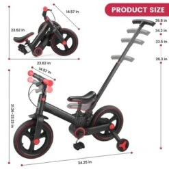 Itopfox 6-in-1 Foldable Toddler Bike With Push Handle, Training Wheels & Pedals For Kids 18-60 Months Adjustable Balance Bike For Boys & Girls -Kid's Home GUEST 942e2294 887b 40c8 afc6 4011afcb5d83