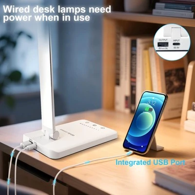 Itopfox White LED Desk Lamp With USB Charging Port, 5 Lighting Modes, Touch Control, 30/60 Minute Timer, Dimmable For Reading, Studying, Working 2 Itopfox White LED Desk Lamp With USB Charging Port, 5 Lighting Modes, Touch Control, 30/60 Minute Timer, Dimmable For Reading, Studying, Working - Image 2