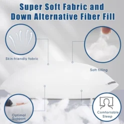 Itopfox Luxury Hotel Pillows For Sleeping 2 Pack, Down Alternative Filling, Pillows For Back, Stomach And Side Sleepers, Soft And Breathable -Kid's Home GUEST 95362081 e0e1 4e99 accd c91f91140794