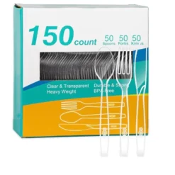 Itopfox 150 Pcs Clear Heavy Duty Plastic Silverware Set, Disposable Forks Spoons Knives For Wedding Party Supplies & Everyday Use 15 Itopfox 150 Pcs Clear Heavy Duty Plastic Silverware Set, Disposable Forks Spoons Knives For Wedding Party Supplies & Everyday Use -Kid's Home GUEST 9731761f 53a4 40b3 ba26 55b2f46c4d1b
