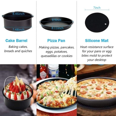 Itopfox 9 Inch Air Fryer Accessories Set With Cupcake Pan, Pizza Pan, Silicone Baking Cup, Recipe Cookbook For 5.3Qt - 6.8Qt Air Fryers 1 Itopfox 9 Inch Air Fryer Accessories Set With Cupcake Pan, Pizza Pan, Silicone Baking Cup, Recipe Cookbook For 5.3Qt - 6.8Qt Air Fryers