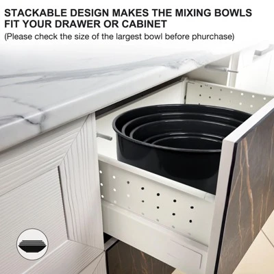 Itopfox 5-Piece Plastic Mixing Bowls With Lids Set, Nesting Bowls For Mixing, Baking, Prepping, Cooking And Serving Food, Dishwasher & Microwave Safe 6 Itopfox 5-Piece Plastic Mixing Bowls With Lids Set, Nesting Bowls For Mixing, Baking, Prepping, Cooking And Serving Food, Dishwasher & Microwave Safe - Image 6