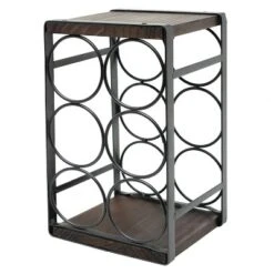 Itopfox Rustic Wood Countertop Wine Rack For 6 Bottles, No Assembly Required, Elegant Brown Finish For Kitchen Or Bar Display -Kid's Home GUEST 983ed97d 2f79 40ef 8d83 6b90ec71452b