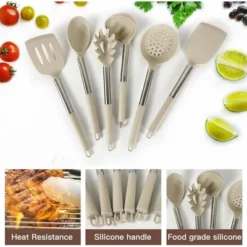 Itopfox 33-Piece Silicone Cooking Utensil Set With Stainless Steel Handles - Non-Stick Kitchen Tools Including Turner Ladle Whisk, Spatula, And More -Kid's Home GUEST 98683fef 10df 4b6d 89ca b3bee8b65bc4