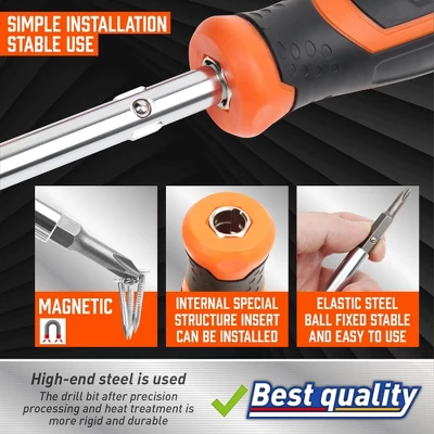 Itopfox 18-in-1 Multi-bit Screwdriver Set With Ergonomic Handle, Includes Slotted/Philips/Pozi/Torx/Square Bits & Nut Driver For Home & Car Repair 2 Itopfox 18-in-1 Multi-bit Screwdriver Set With Ergonomic Handle, Includes Slotted/Philips/Pozi/Torx/Square Bits & Nut Driver For Home & Car Repair - Image 2