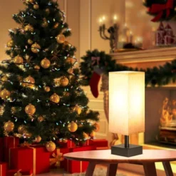 Itopfox Small Table Lamp For Bedroom - Minimalist Night Stand Light With Square Fabric Shade, Desk Reading Lamp For Kids Room Living Room Office Dorm -Kid's Home GUEST 99cd2069 1efb 417d a37f 17da7c1744ca