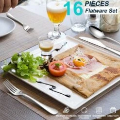 Itopfox 16 Piece Silverware Set For 4, Premium Stainless Steel Cutlery Set, Utensil Sets, Flatware For 4, Forks Spoons And Knives Set Dishwasher Safe