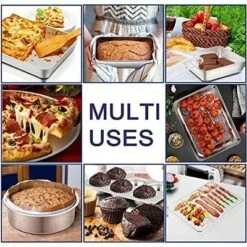 Itopfox Stainless Steel Bakeware Set, 12-Piece Kitchen Baking Pans With Rack, Square Cake Pan, Lasagna Pan, Loaf Pan, Muffin Pan, Pizza Tray & Covers -Kid's Home GUEST 9a5a50fc a618 4216 be81 18d6722dc0b4