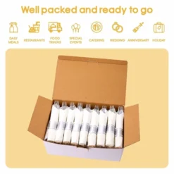 Itopfox 50 Pack Pre Rolled Silver Plastic Cutlery Set With Forks, Knives, Spoons & Napkins, Disposable For Party, Wedding & Events -Kid's Home GUEST 9afa985d 408e 4c9e a002 f2fa0e759023