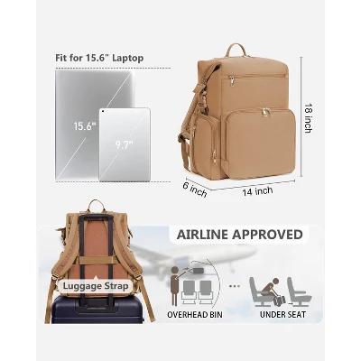 Itopfox Neoprene Waterproof Diaper Backpack For Parents With Changing Pad, Large Storage & 10 Pockets, Travel-Friendly Design (Oat) 3 Itopfox Neoprene Waterproof Diaper Backpack For Parents With Changing Pad, Large Storage & 10 Pockets, Travel-Friendly Design (Oat) - Image 3