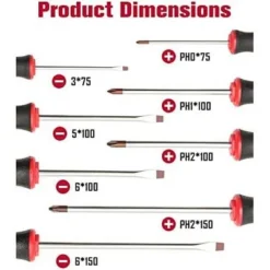 Itopfox 8-Piece Magnetic Screwdriver Set With Red Tip, 4 Phillips & 4 Slotted Tips, Professional Cushion Grip For High Torque 7 Itopfox 8-Piece Magnetic Screwdriver Set With Red Tip, 4 Phillips & 4 Slotted Tips, Professional Cushion Grip For High Torque -Kid's Home GUEST 9caf0127 2b67 403a 8152 88802e51b570