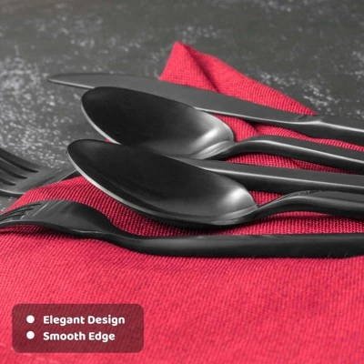 Itopfox 45-Piece Forged Stainless Steel Flatware Set With Utensil-Serving Set, Silverware For 8, Matte Satin Finish, Dishwasher Safe 4 Itopfox 45-Piece Forged Stainless Steel Flatware Set With Utensil-Serving Set, Silverware For 8, Matte Satin Finish, Dishwasher Safe - Image 4