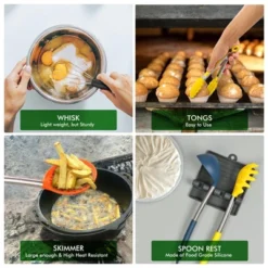 Itopfox 14-Piece Heat-Resistant Silicone Kitchen Utensil Set With Holder, Spatulas, Spoons, And More, Dishwasher Safe, BPA-Free, Multicolor -Kid's Home GUEST 9d6ef244 4d38 4480 bb44 0624ef530a09