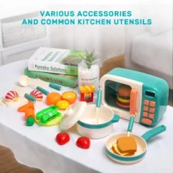 Itopfox Microwave Toy Kitchen Play Set With Electronic Oven, Play Food Cookware & Utensils For Kids Fun Pretend Cooking Learning Toy For Girls & Boys -Kid's Home GUEST 9e23cba3 b4cd 41aa 994f f29893a563fa