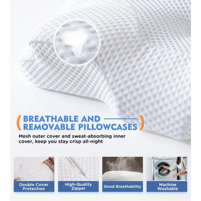 Itopfox Osteo Cervical Pillow For Neck Pain Relief, Hollow Design Odorless Memory Foam Pillows With Cooling Case, Orthopedic Bed Pillow For Sleeping 5 Itopfox Osteo Cervical Pillow For Neck Pain Relief, Hollow Design Odorless Memory Foam Pillows With Cooling Case, Orthopedic Bed Pillow For Sleeping - Image 5