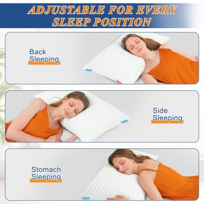 Itopfox Cooling Memory Foam Pillows, Firm And Soft Adjustable Pillow Set For Side, Back Or Stomach Sleepers 5 Itopfox Cooling Memory Foam Pillows, Firm And Soft Adjustable Pillow Set For Side, Back Or Stomach Sleepers - Image 5