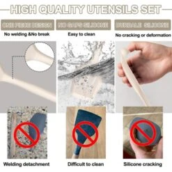 Itopfox 22-Piece Silicone Kitchen Utensil Set, Heat Resistant Cooking Tools With Spatula, Spoon, Whisk, Dishwasher Safe Gadgets For Nonstick Cookware 9 Itopfox 22-Piece Silicone Kitchen Utensil Set, Heat Resistant Cooking Tools With Spatula, Spoon, Whisk, Dishwasher Safe Gadgets For Nonstick Cookware -Kid's Home GUEST a24fc090 89d9 4df1 bd7f b33d069cccb3